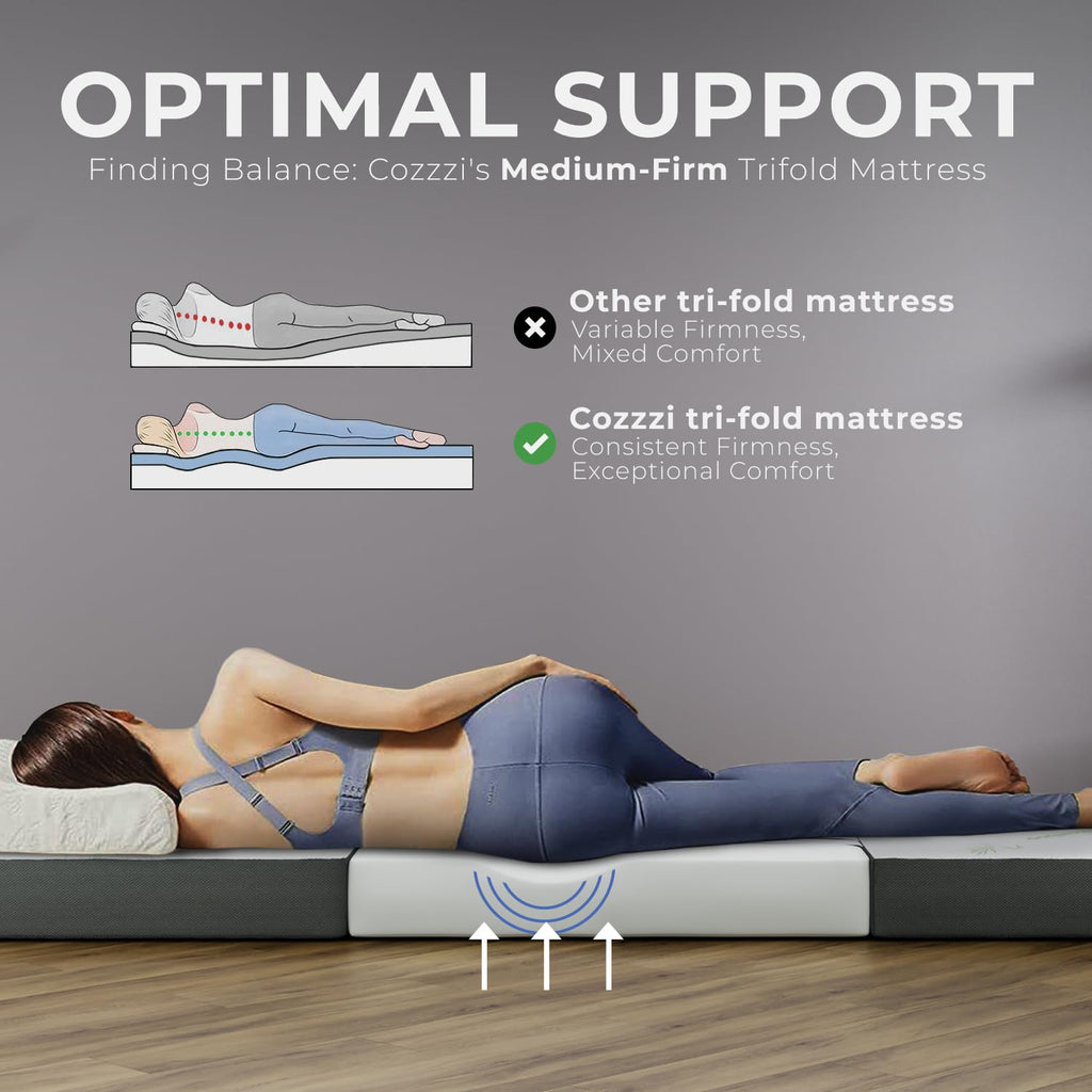 Trifold Foldable Mattress with Removable Cover S68681
