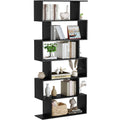 6-Tier Geometric S Shaped Wood Bookshelf V84453