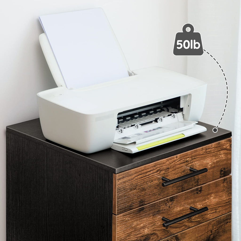 5 Drawer Wooden Mobile File Cabinet with Wheels E57182