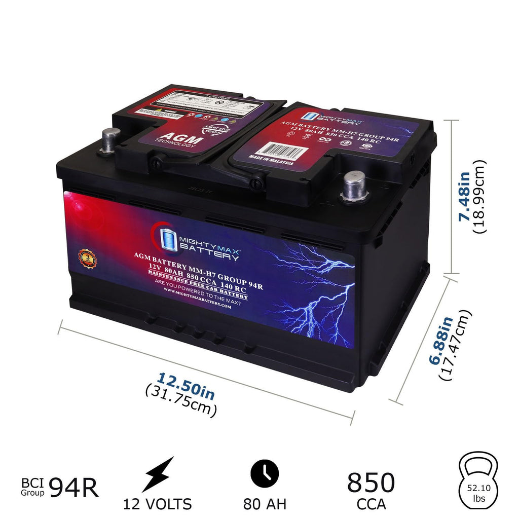 12V 80AH 850 CCA Replacement Battery D6608