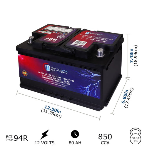 12V 80AH 850 CCA Replacement Battery D6608