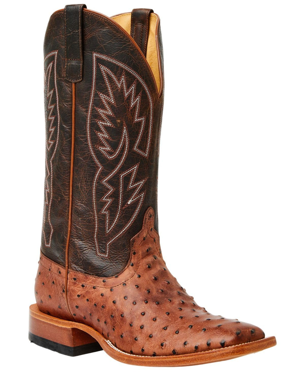 Cognac Ostrich Print Tall Western Boots F9693
