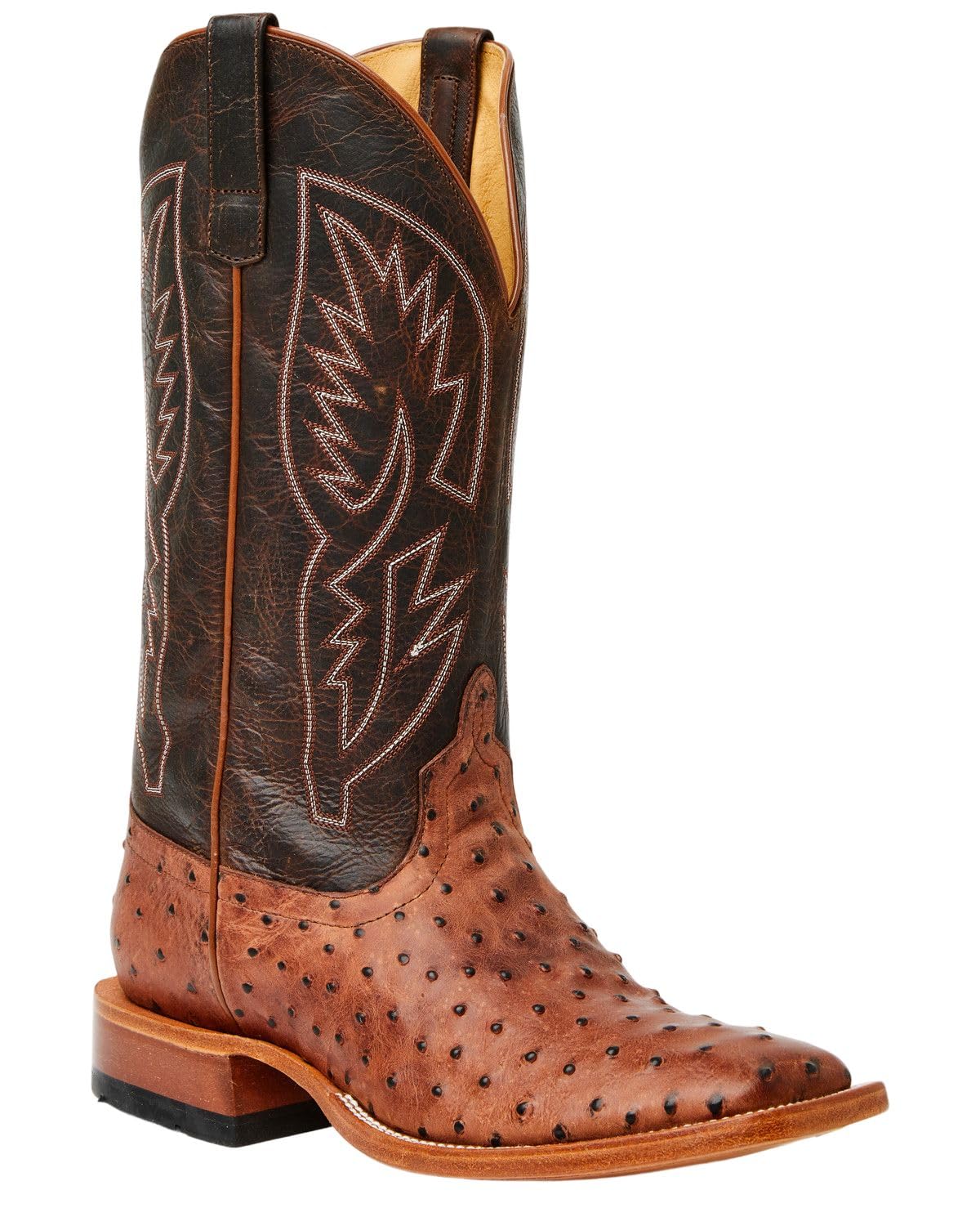 Cognac Ostrich Print Tall Western Boots F9693