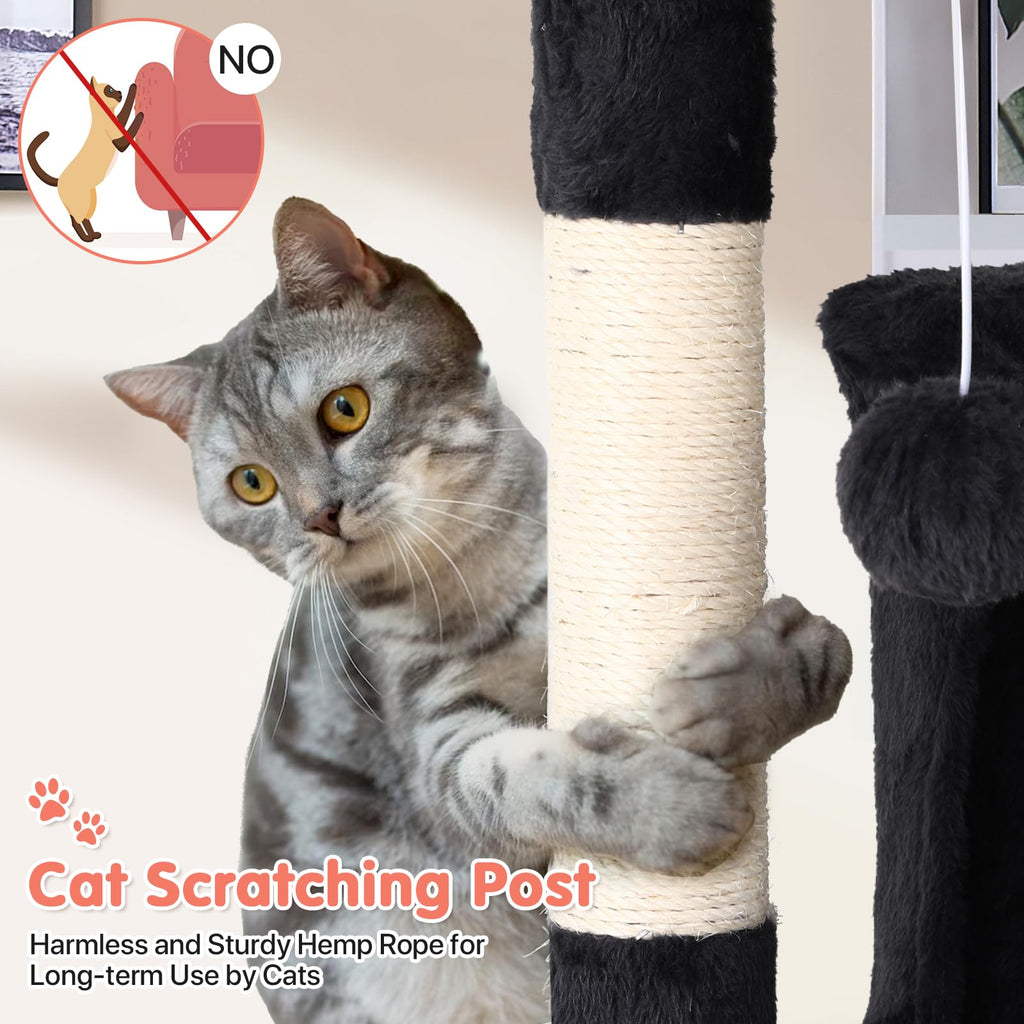 Dark Grey Multi-Level Cat Tree with Scratching Post K574