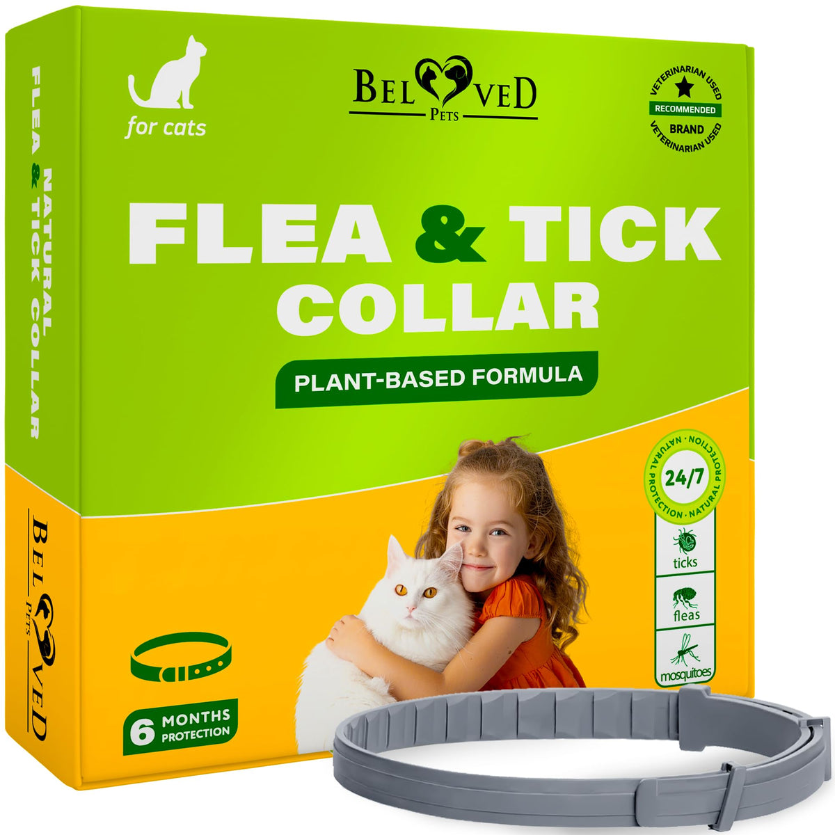 Natural Flea & Tick Collar for Cats 1 Pack R8926