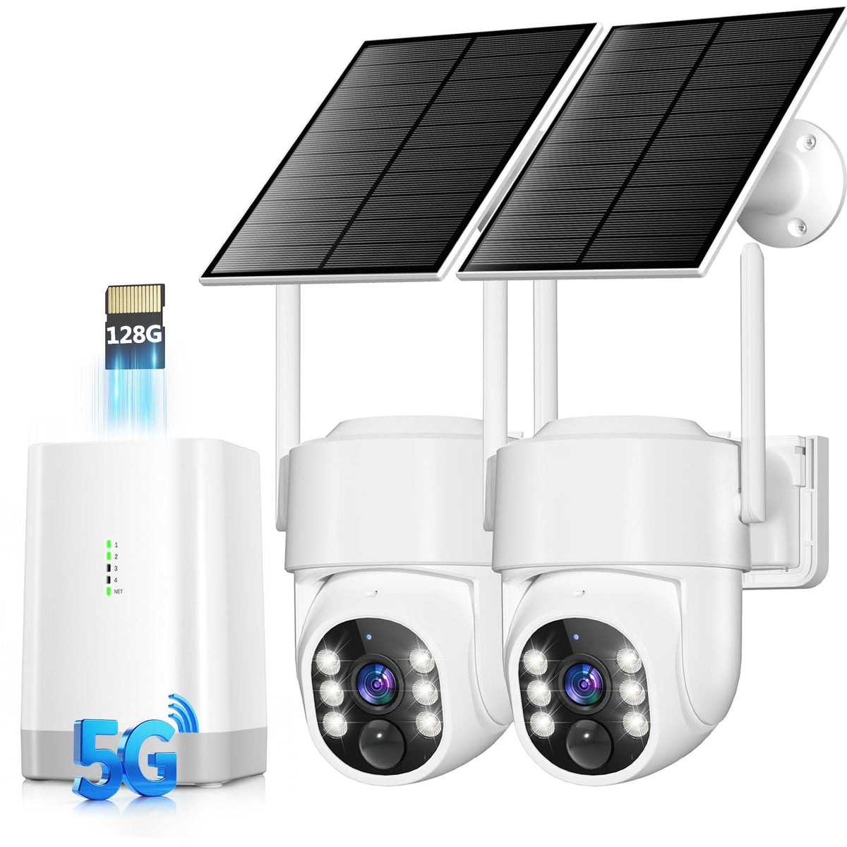 Wireless Outdoor Security Cameras 4MP Solar Powered 360°PTZ F490549