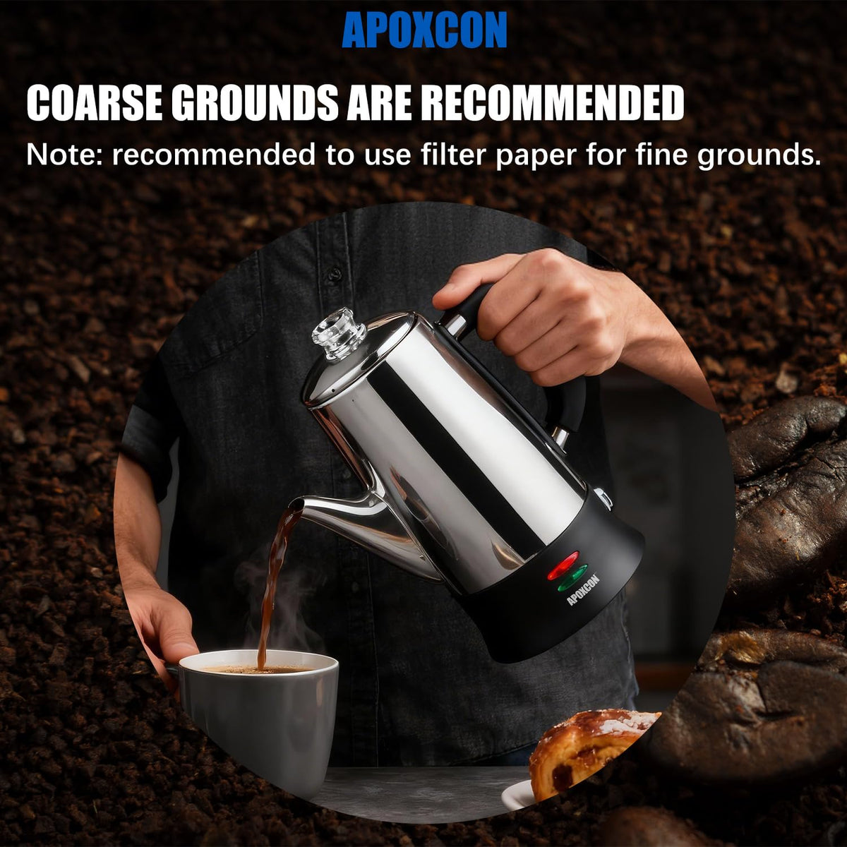 Electric Stainless Steel Coffee Percolator 12 Cup D63681