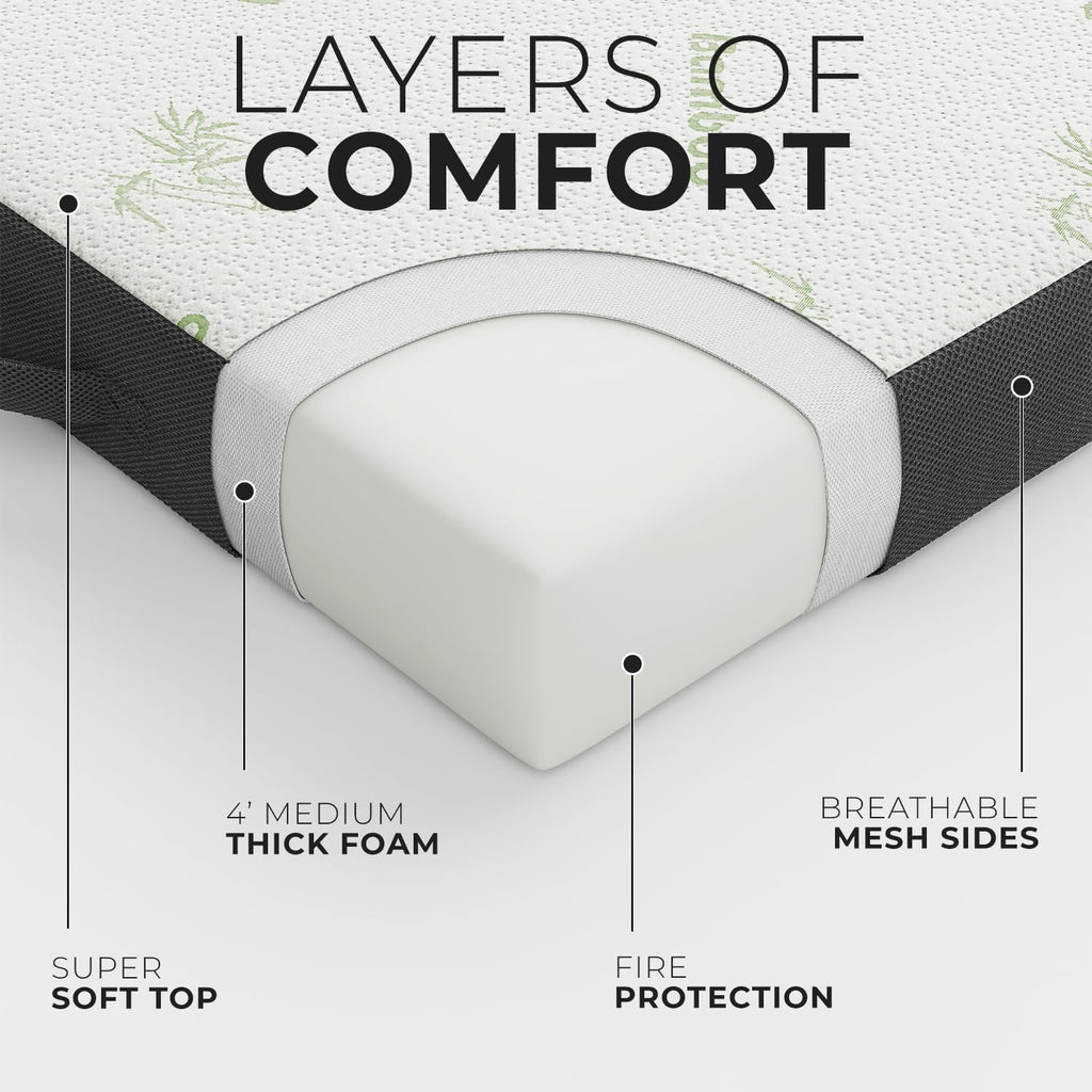 Trifold Foldable Mattress with Removable Cover S68681