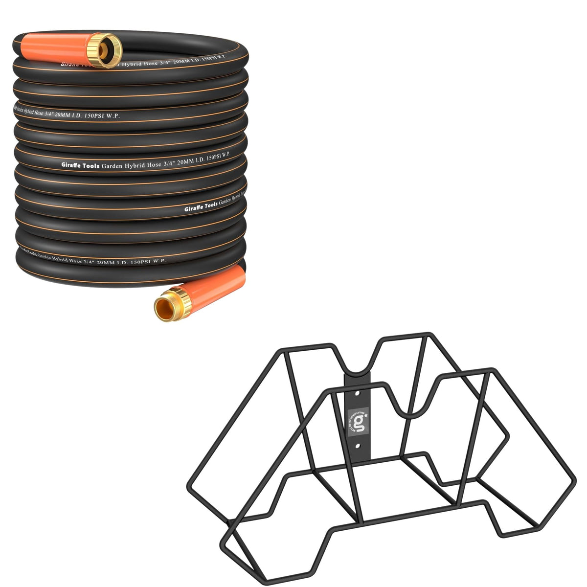 Garden Hose 100ft and Wall-Mount Garden Hose Holder Z802802