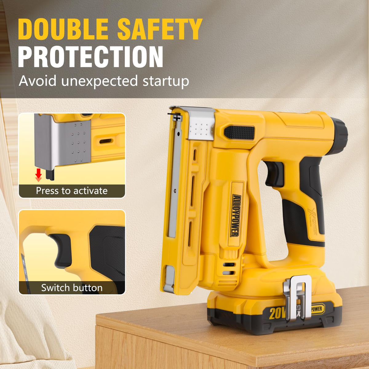 3/8'' Crown 18 Gauge 2 in 1 Cordless Brad Nailer/Electric Stapler with Battery & Charger N487