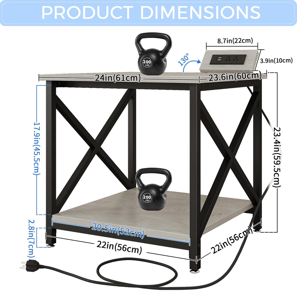 24"x23.6" Printer Stand with Power Outlet Z52020
