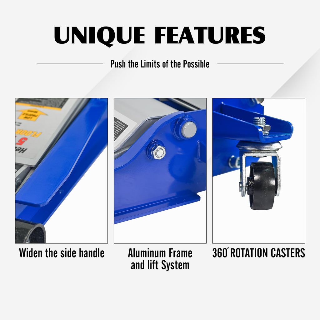 5Ton Low Profile Dual Piston Hydraulic Floor Jack F7199