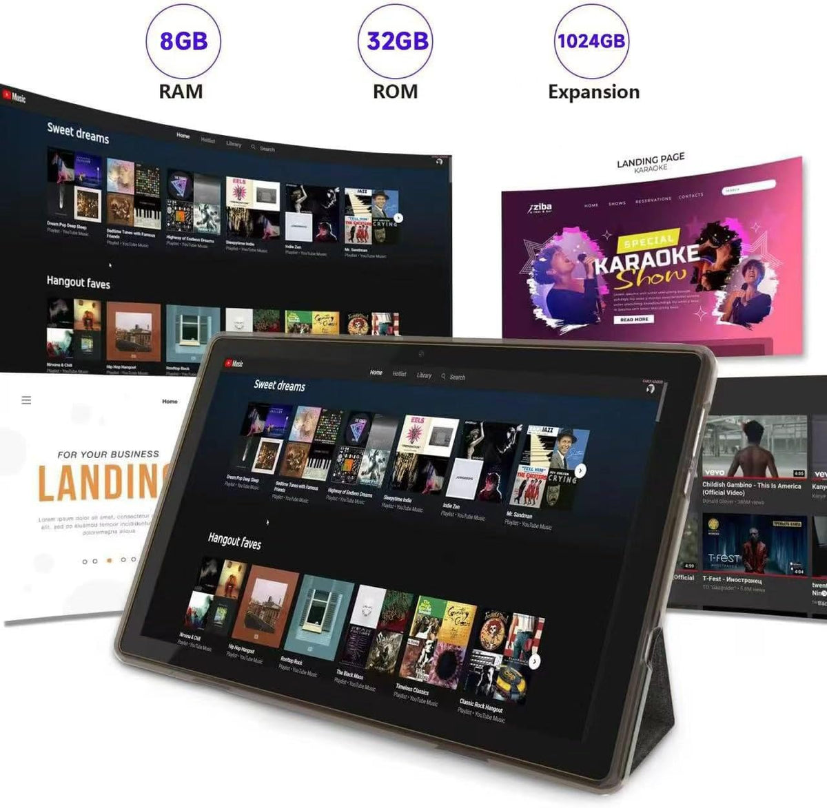 10 Inch Android Tablet with Case Stylus U5054