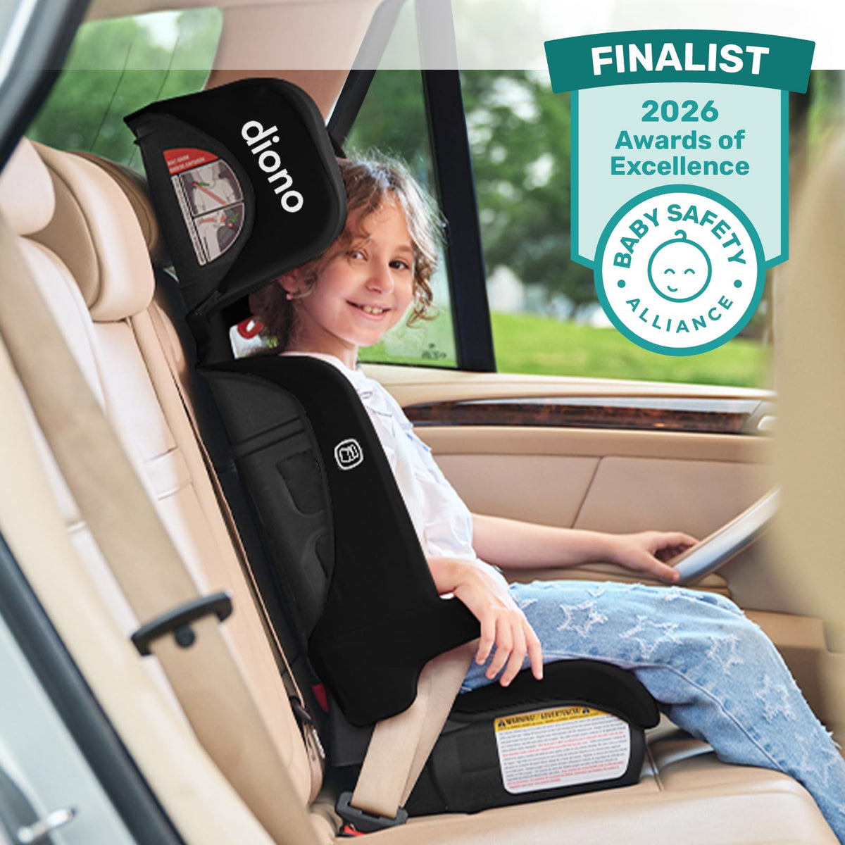 Black Foldable High Back Booster Seat U33226