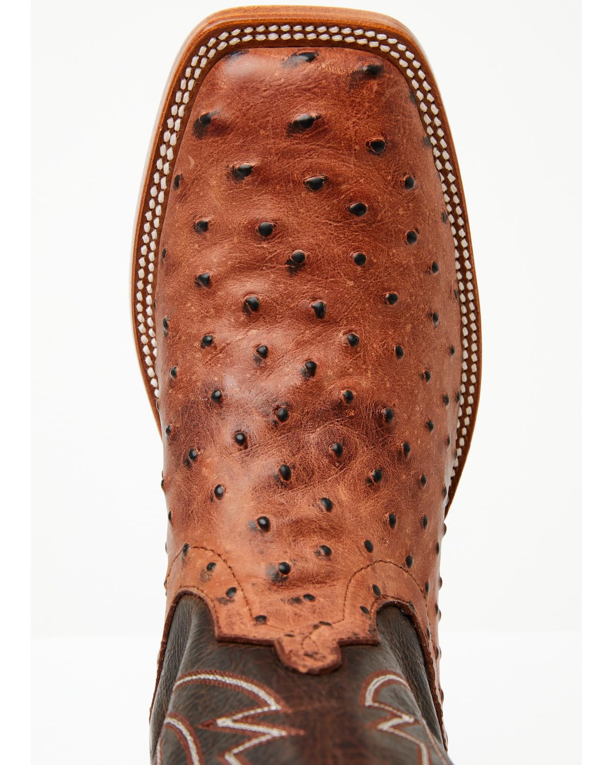 Cognac Ostrich Print Tall Western Boots F9693