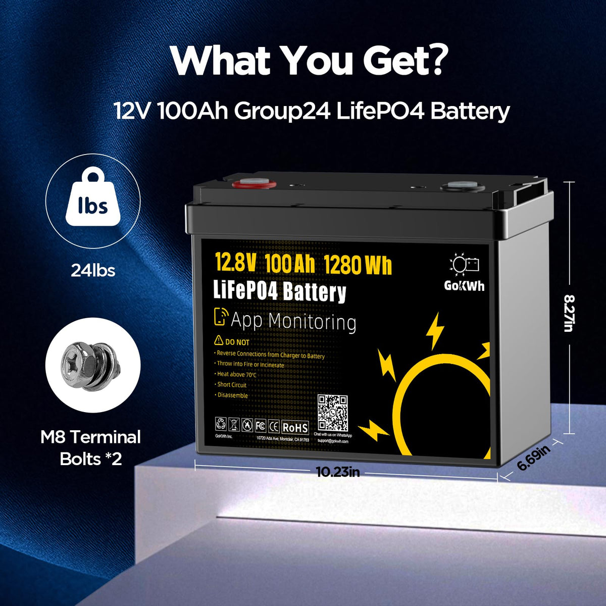 12V 100Ah LiFePO4 Lithium Battery H5900
