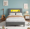 Twin Upholstered Bed Frame with Storage Headboard H92969