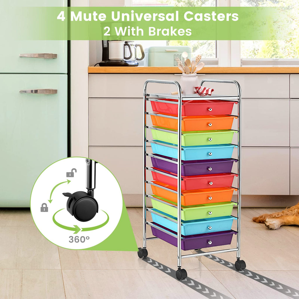10 Drawer Rolling Storage Cart H619