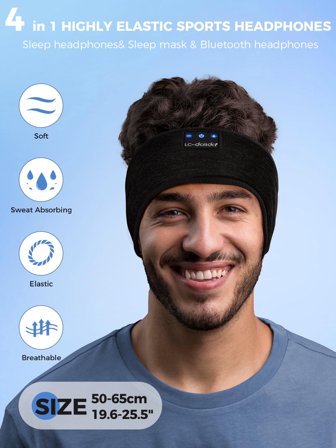 Bluetooth Sleep Headphones Sweat Resistant Wireless Headband K7346