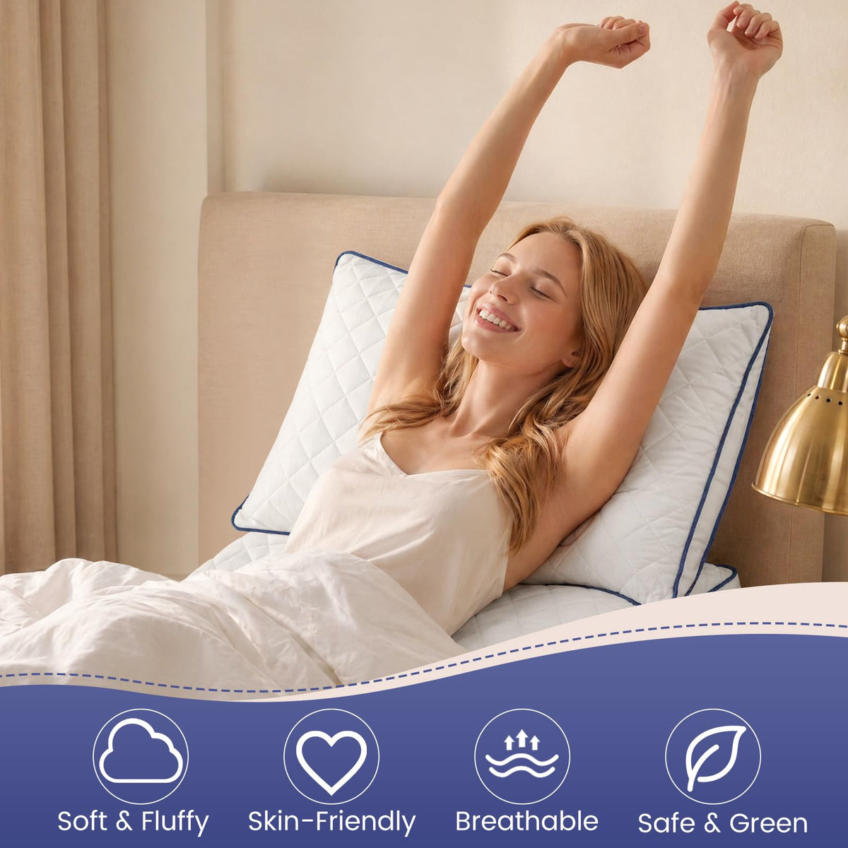 Shredded Memory Foam Pillows King Size Set of 2 E942