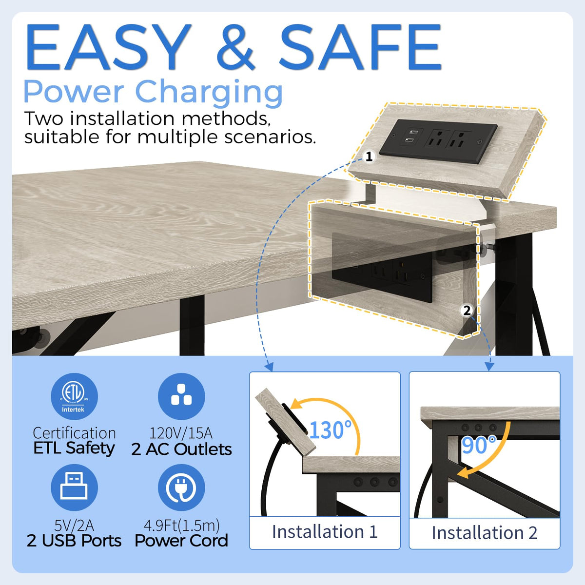 24"x23.6" Printer Stand with Power Outlet Z52020