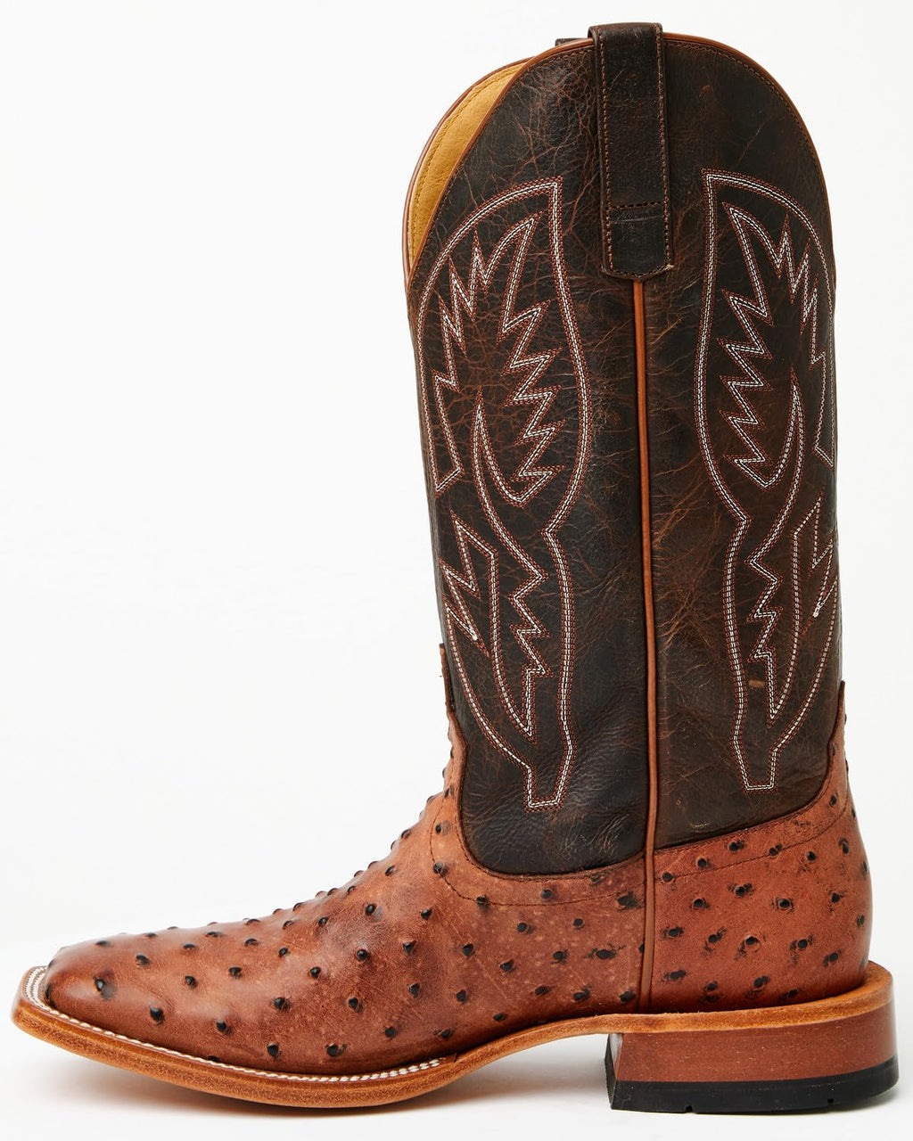 Cognac Ostrich Print Tall Western Boots F9693