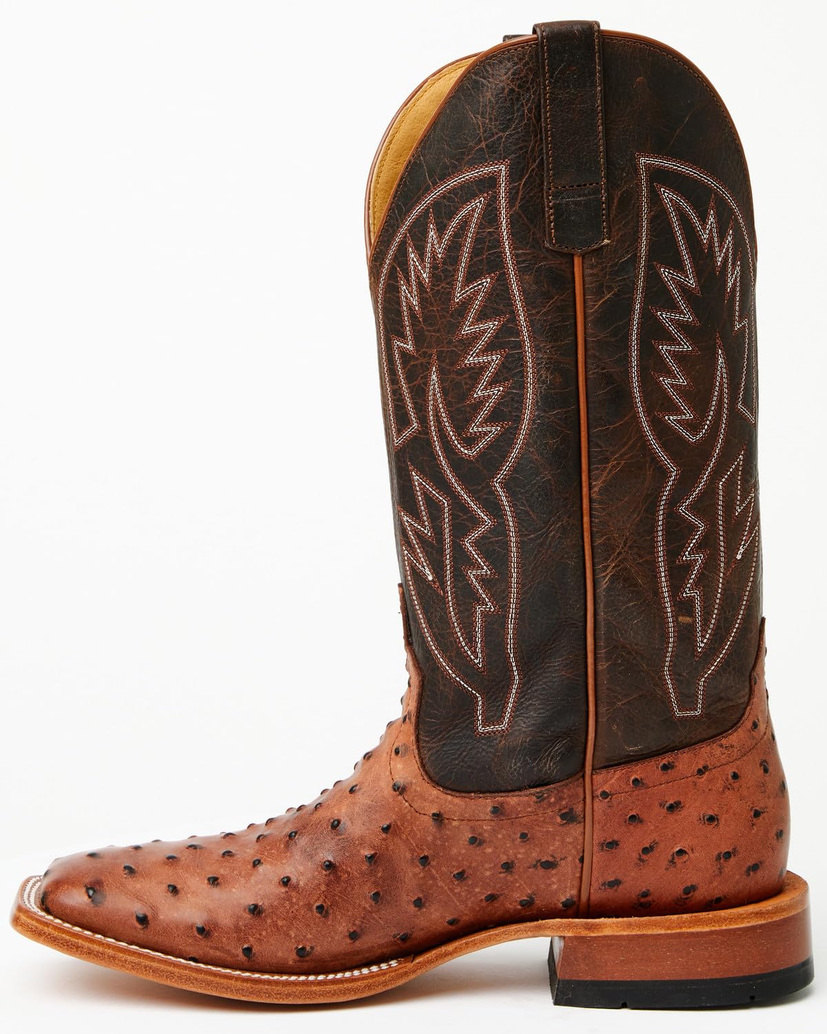 Cognac Ostrich Print Tall Western Boots F9693