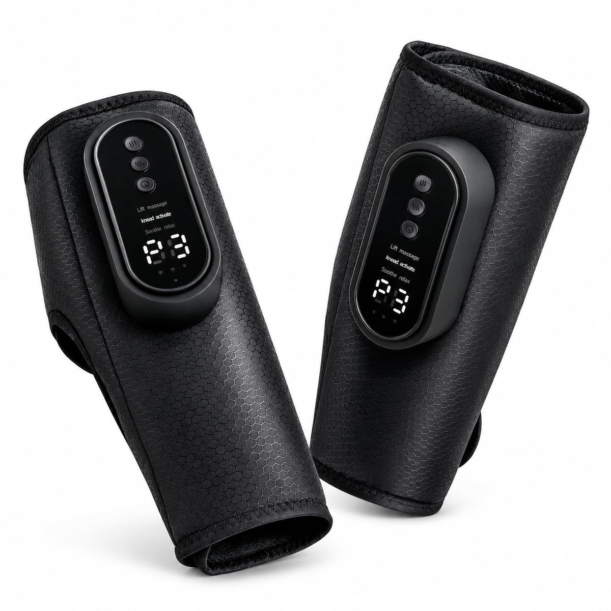 Cordless Air Compression Leg Massager with Heat, 2 Pack (Black) L91832