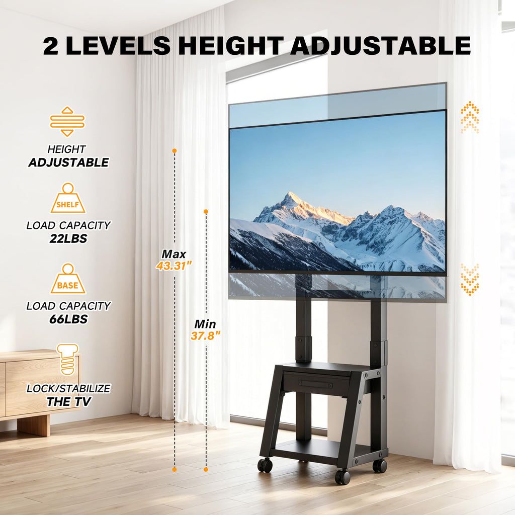 Heavy Duty TV Cart on Wheels with Drawer C884652