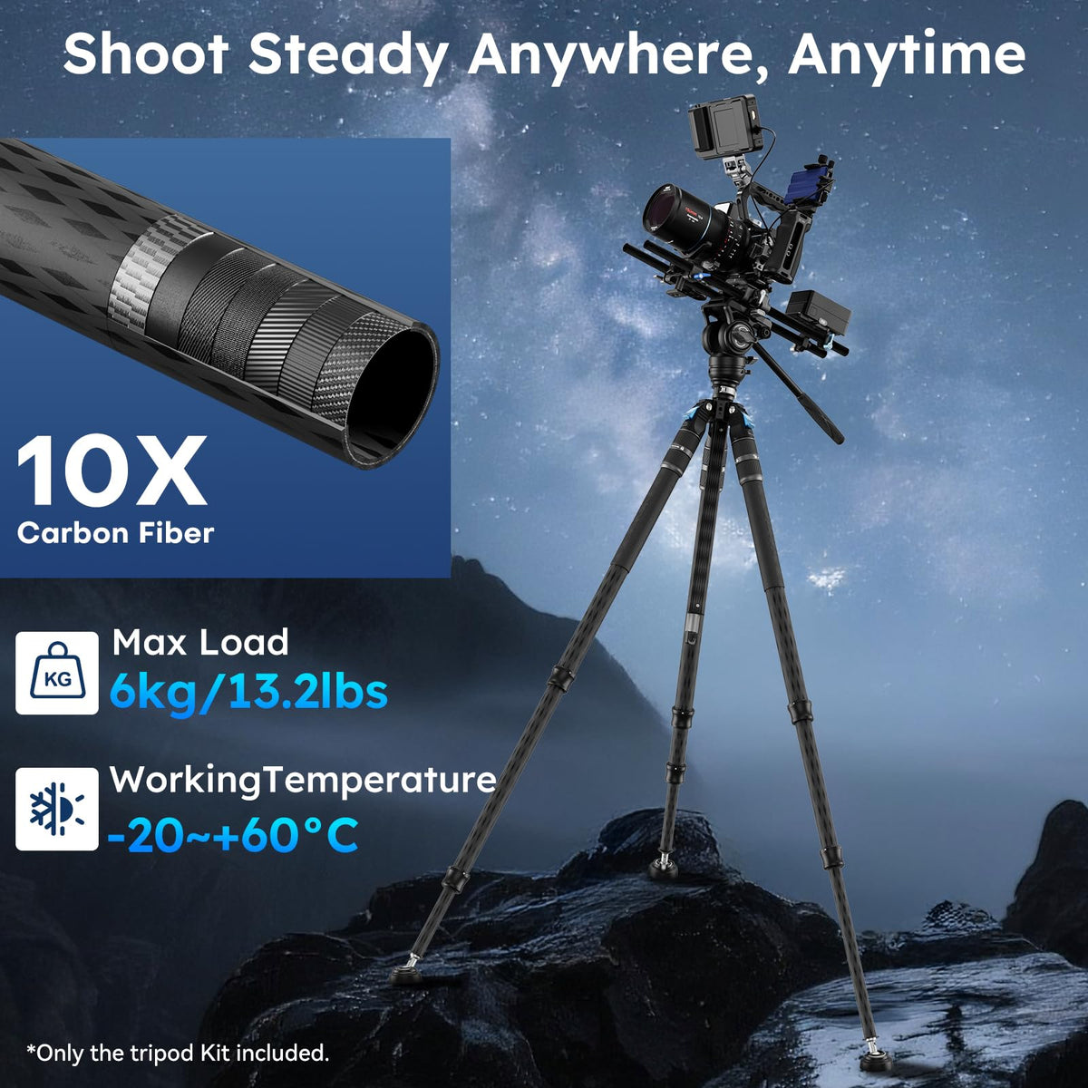 Carbon Fiber Video Tripod Kit S724463