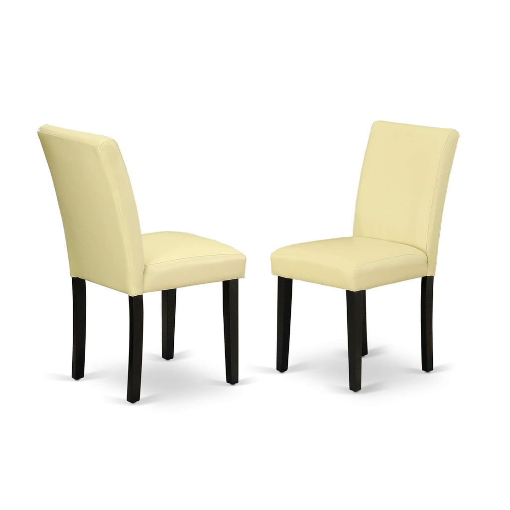 5 Piece Round Dining Table Set with Dropleaf and 4 Faux Leather Chairs Q953
