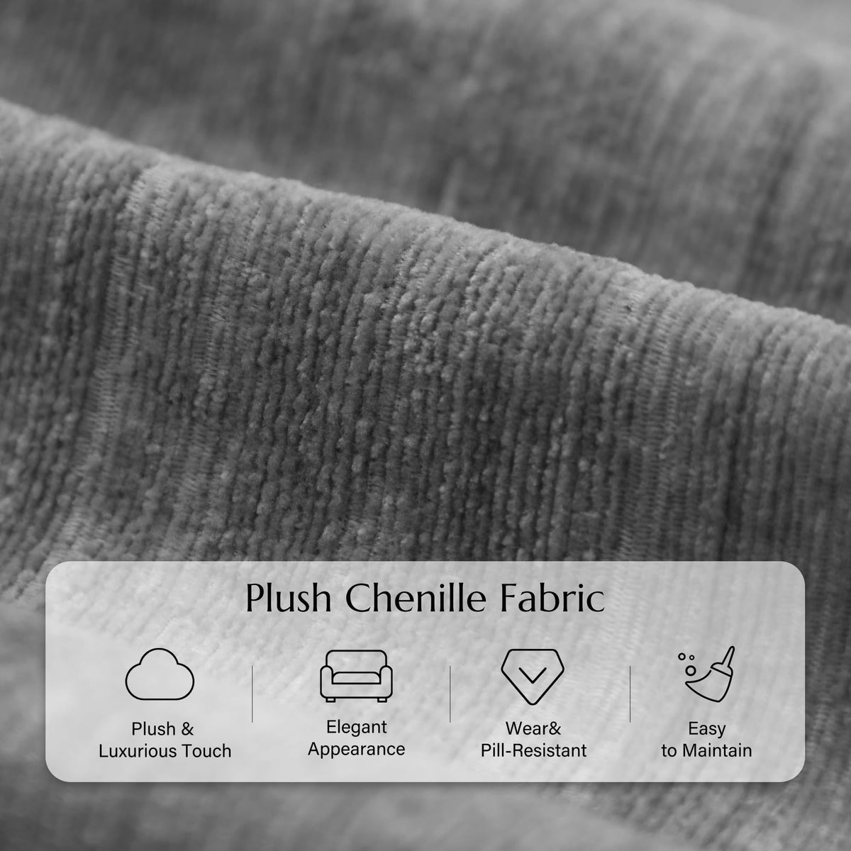 64" Gray Chenille 2-seater Sofa C730