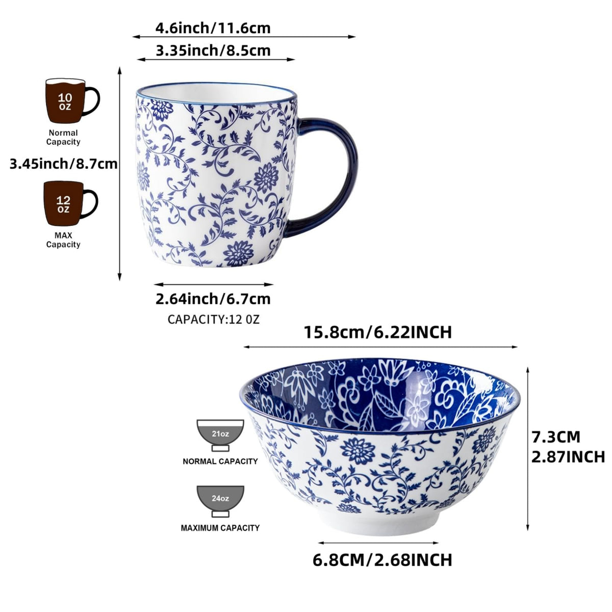 12 Pcs Ceramic Dinnerware Set Z892
