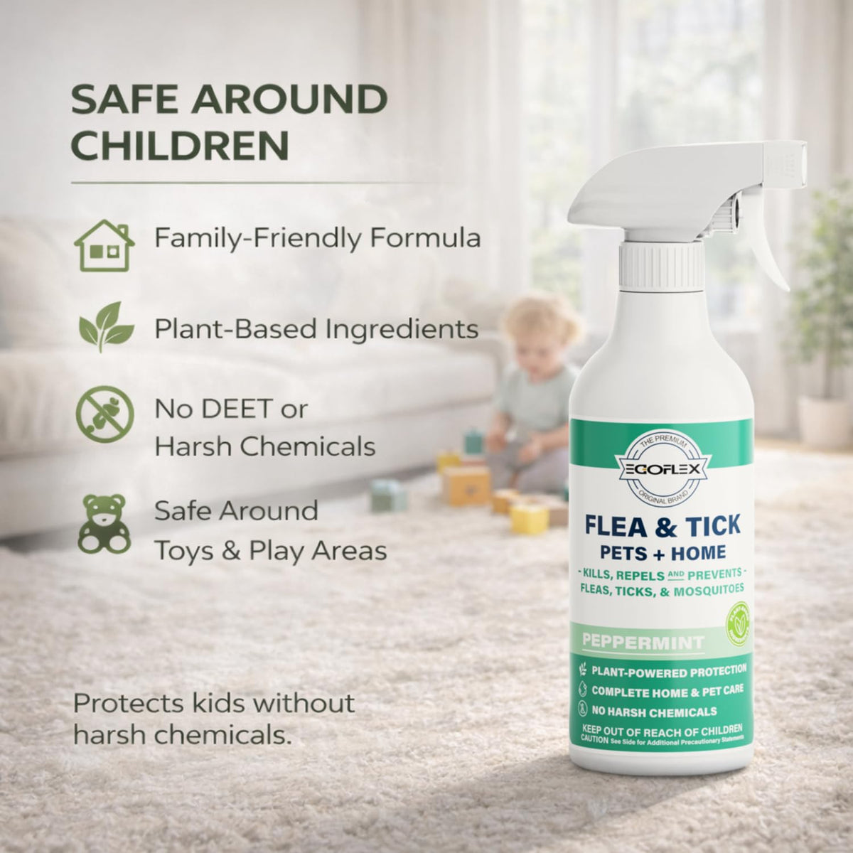 Plant-Based Flea Spray with Peppermint Scent 16oz T61244