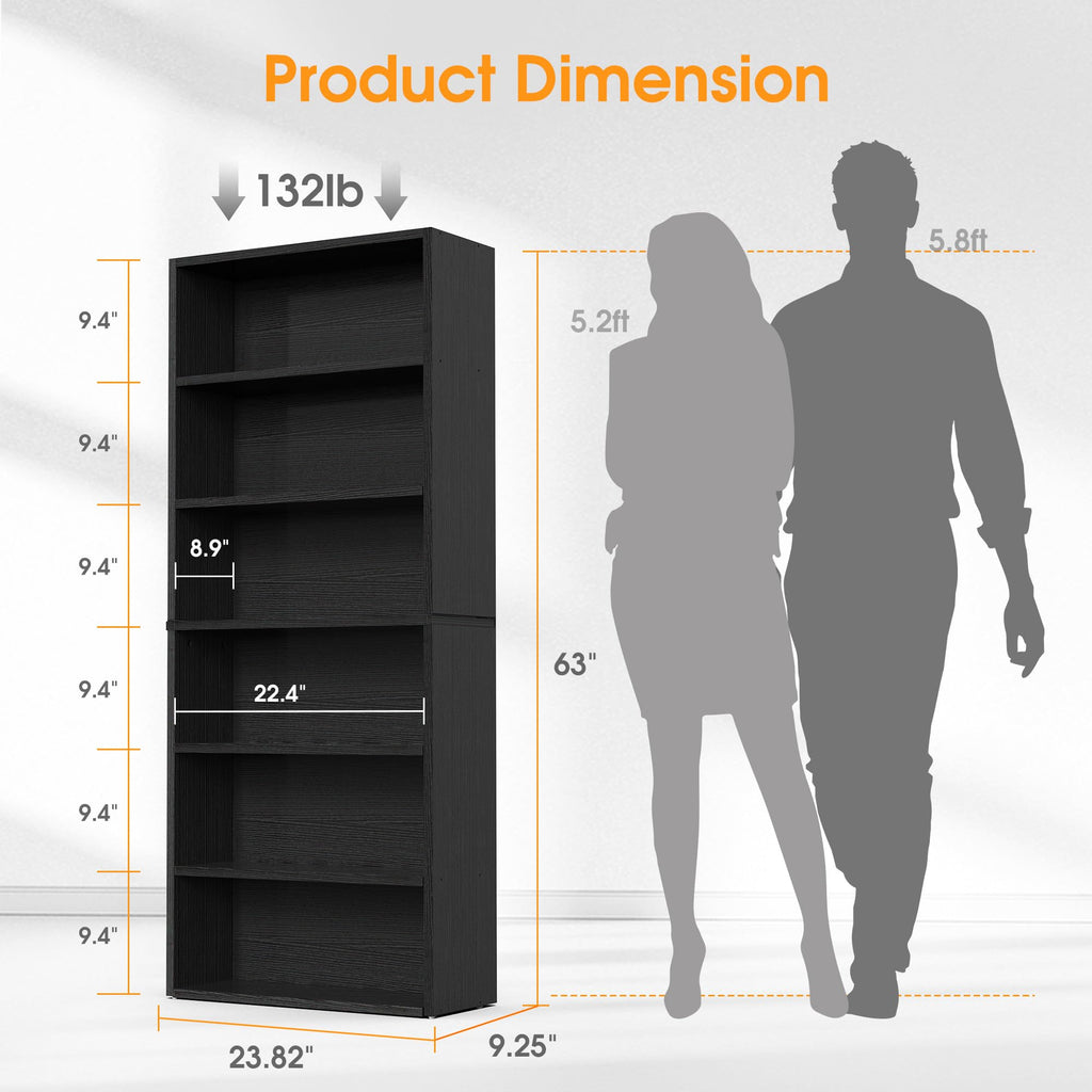 6 Shelf Bookcase S126