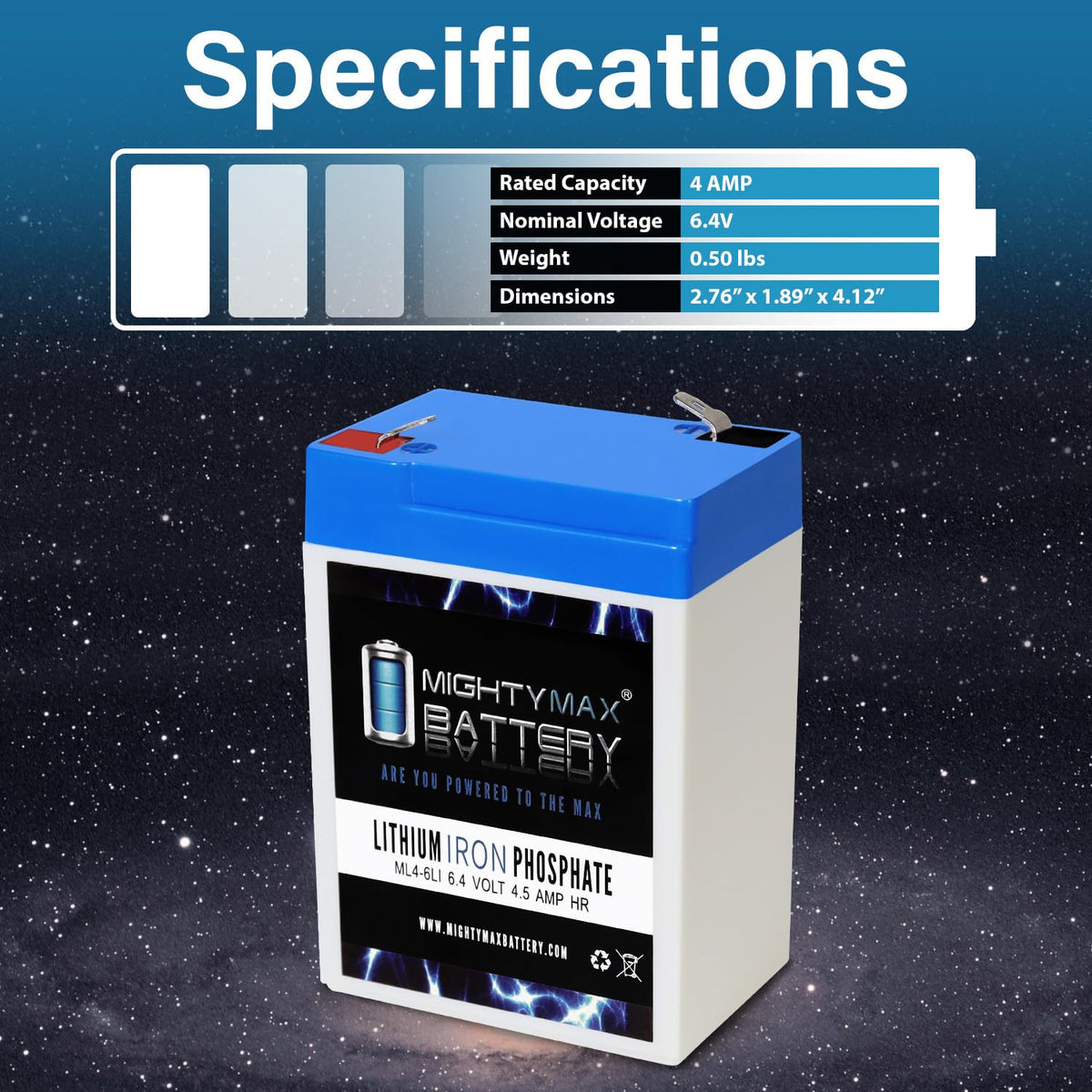 6V 4.5AH Lithium Replacement Battery A4590
