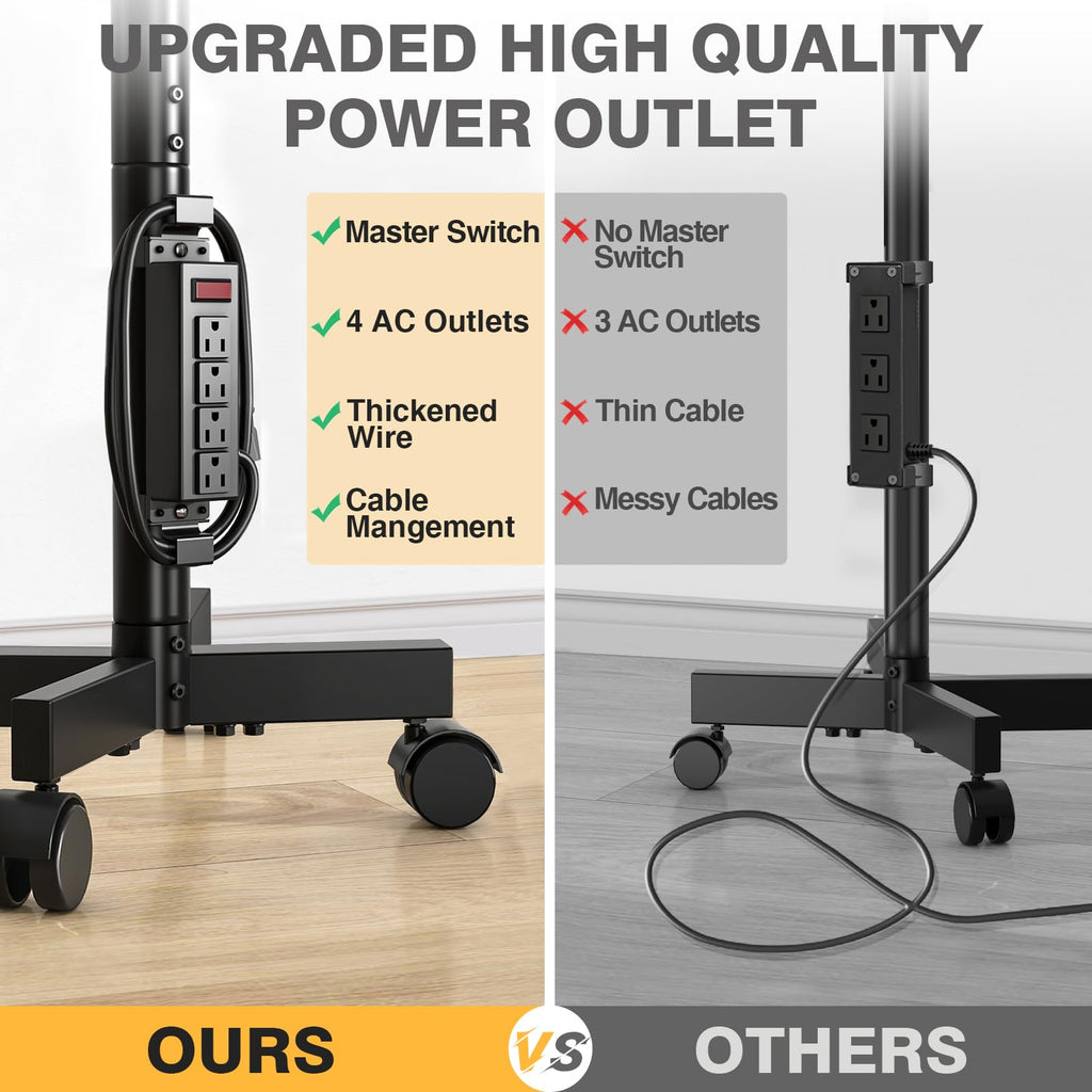 Mobile TV Stand with Power Outlet for 23-65 Inch TVs W617090