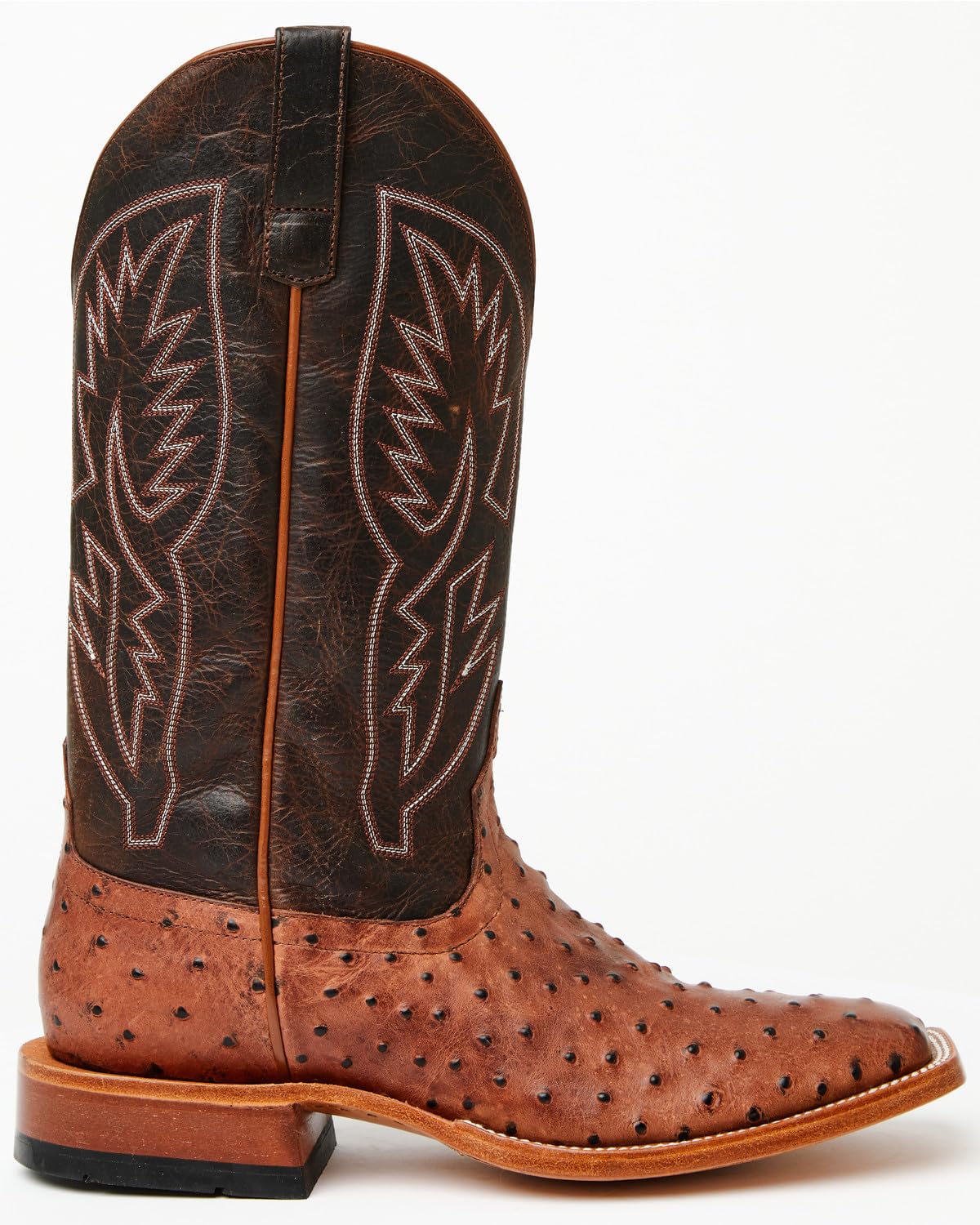 Cognac Ostrich Print Tall Western Boots F9693