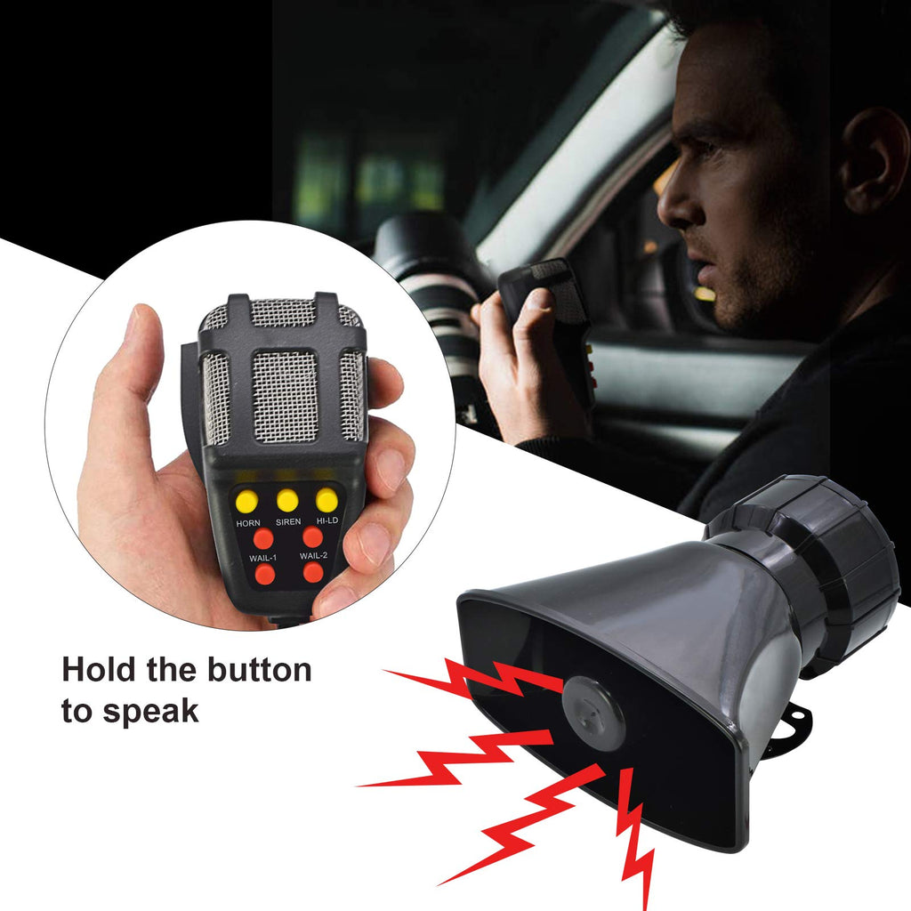 100W 7 Tones Wired Handheld Microphone Car Siren Speaker M454