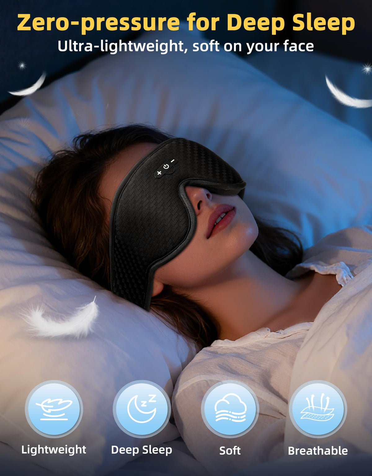 Adjustable Sleep Mask with Bluetooth Headphones N58152
