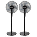 2 Pack Oscillating Pedestal Stand Fan, 12-Speed, 16", Black with Remote Control V9612
