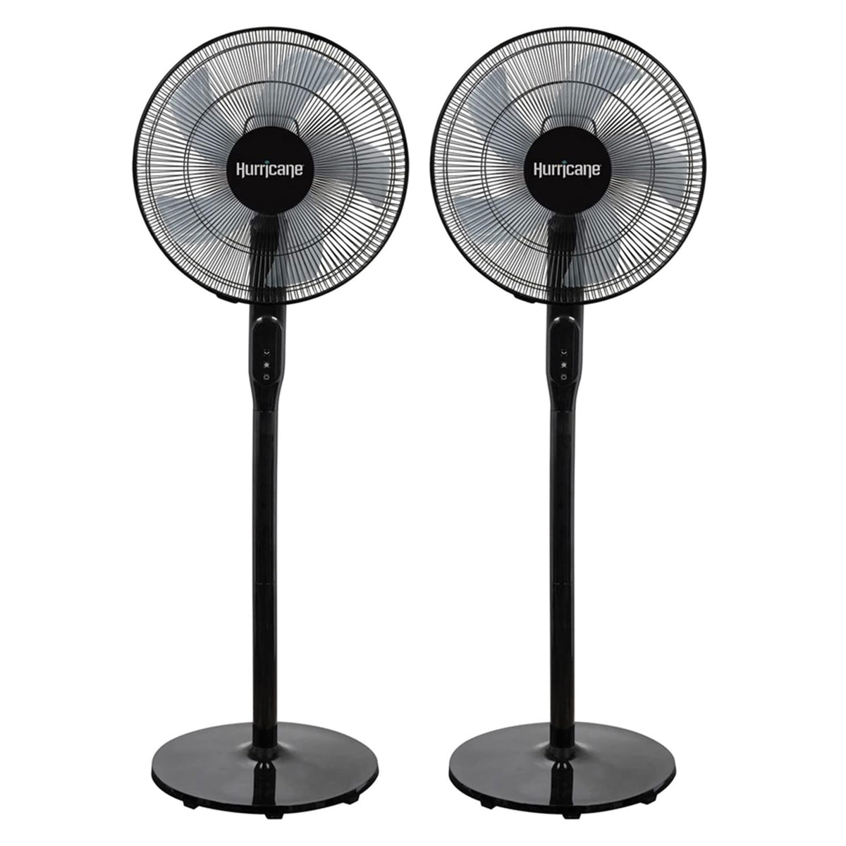 2 Pack Oscillating Pedestal Stand Fan, 12-Speed, 16", Black with Remote Control V9612