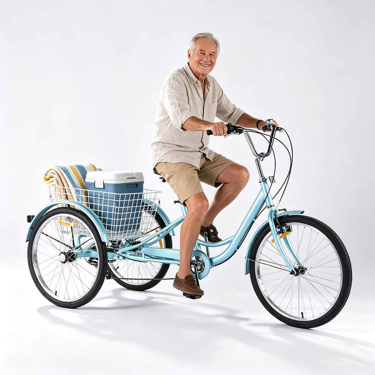 24 Inch 7 Speed Adult Tricycle with Rear Basket N4299