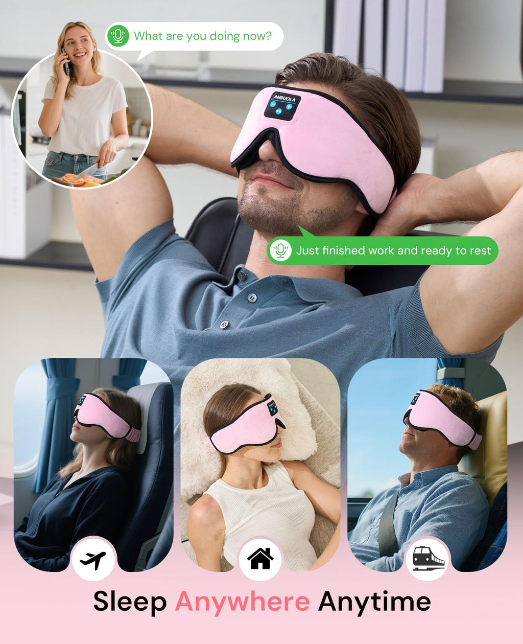 Bluetooth Sleep Mask with Wireless Headphones S113621