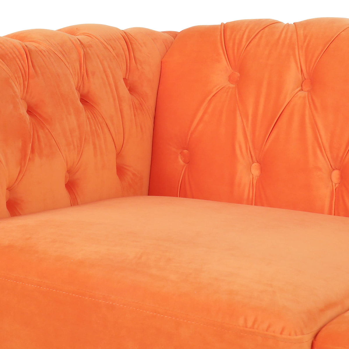 Orange Velvet 3 Seat Sofa Z41100