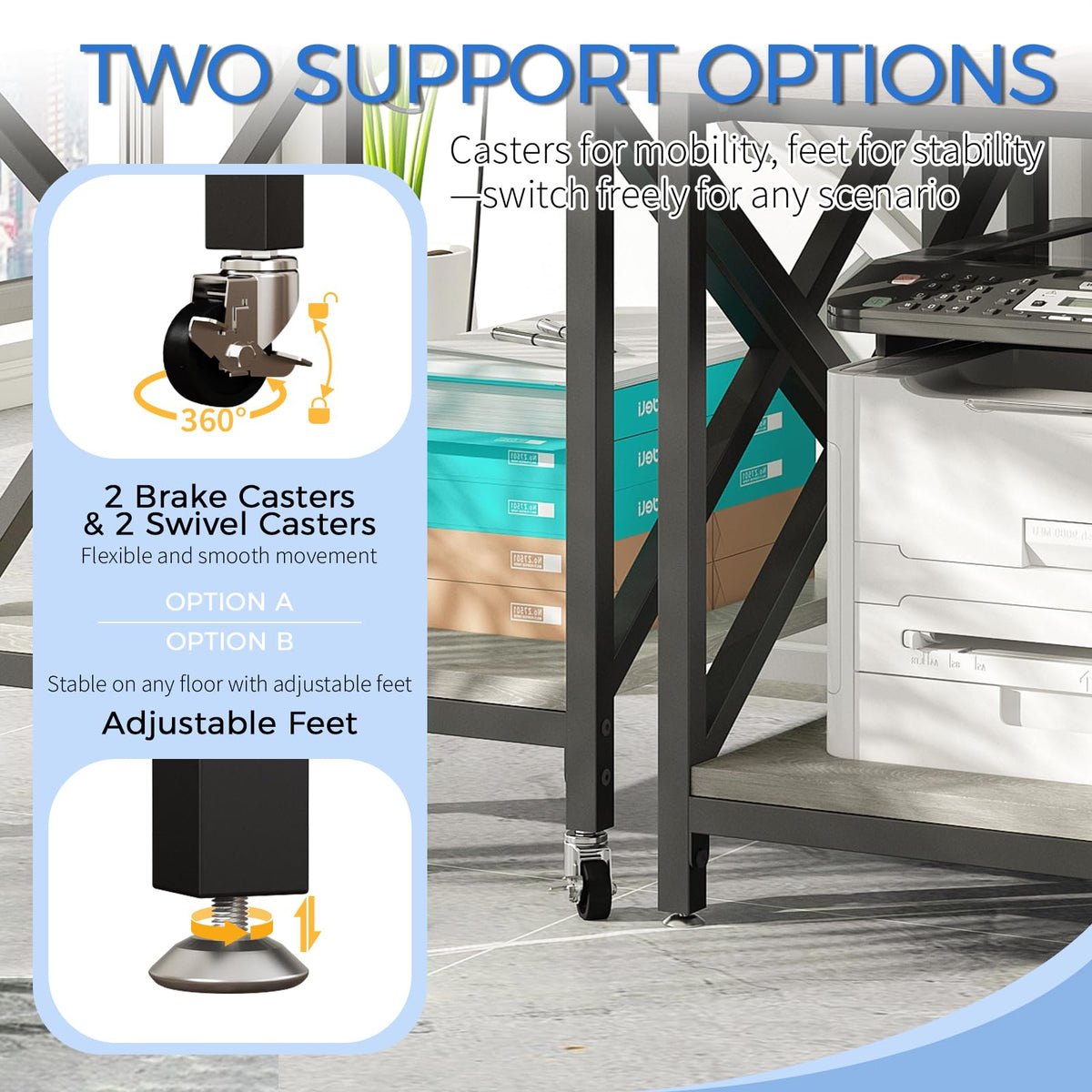 24"x23.6" Printer Stand with Power Outlet Z52020