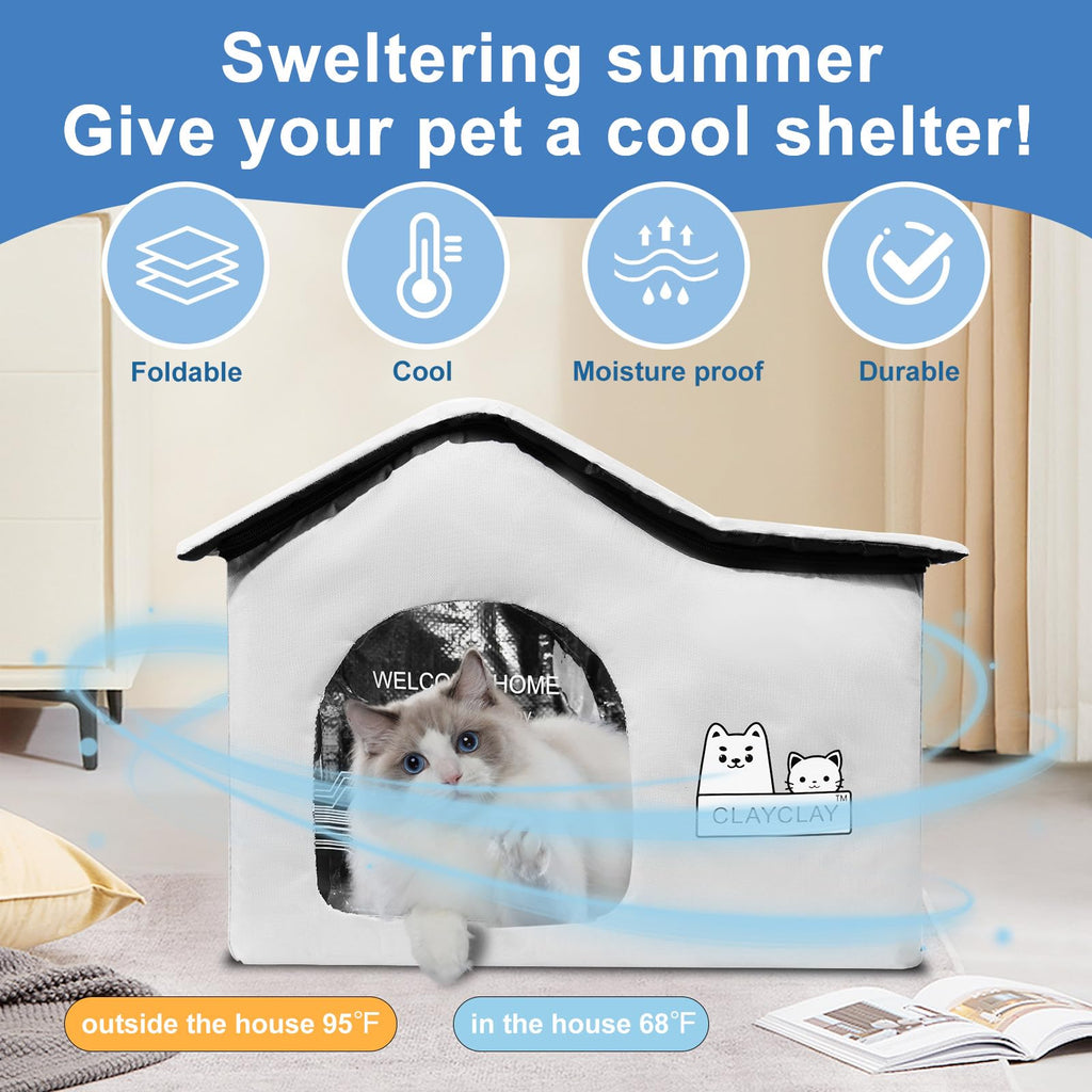 Heated Waterproof Insulated Outdoor Cat House D927794