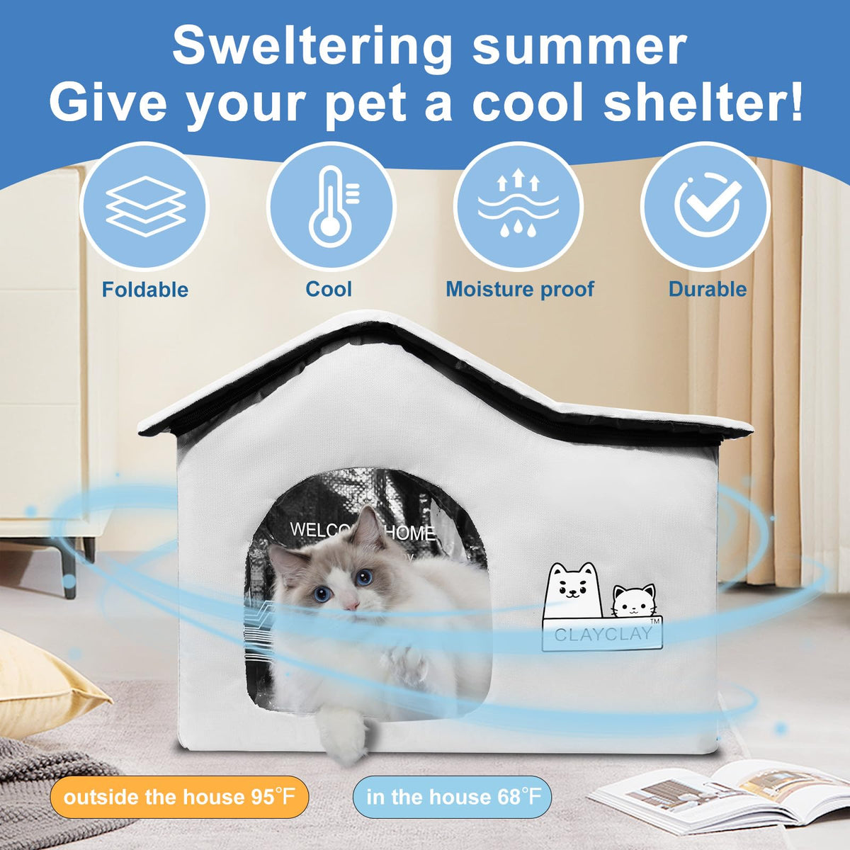 Heated Waterproof Insulated Outdoor Cat House D927794