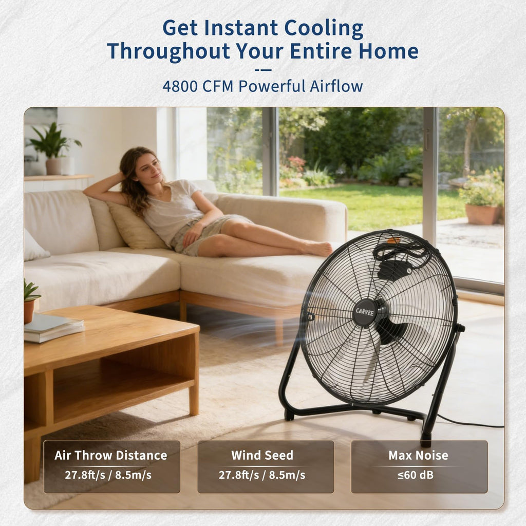 20 Inch 3 Speed High Velocity Industrial Floor Fan X6732