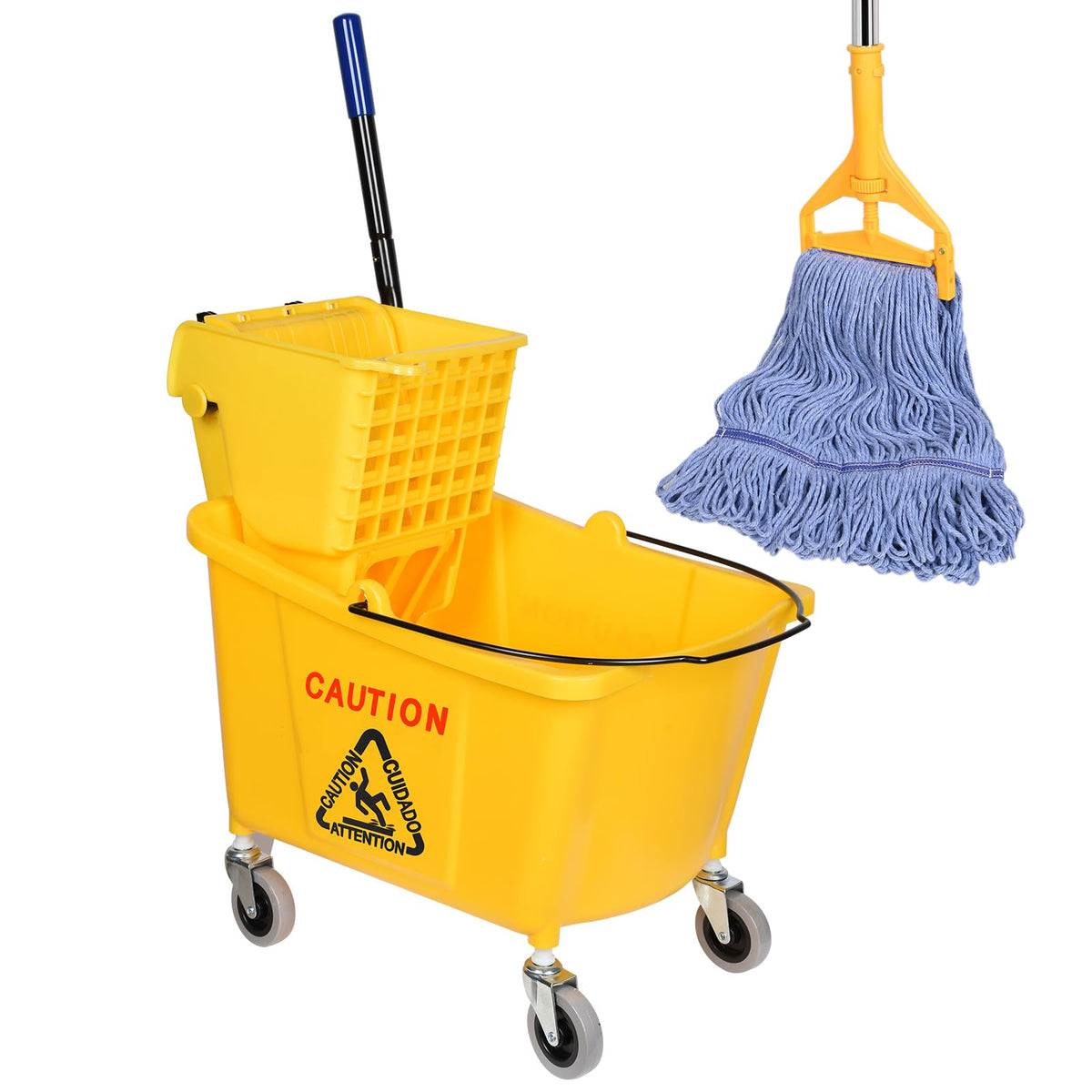 Commercial Mop Bucket on Wheels, 35 Quart R223